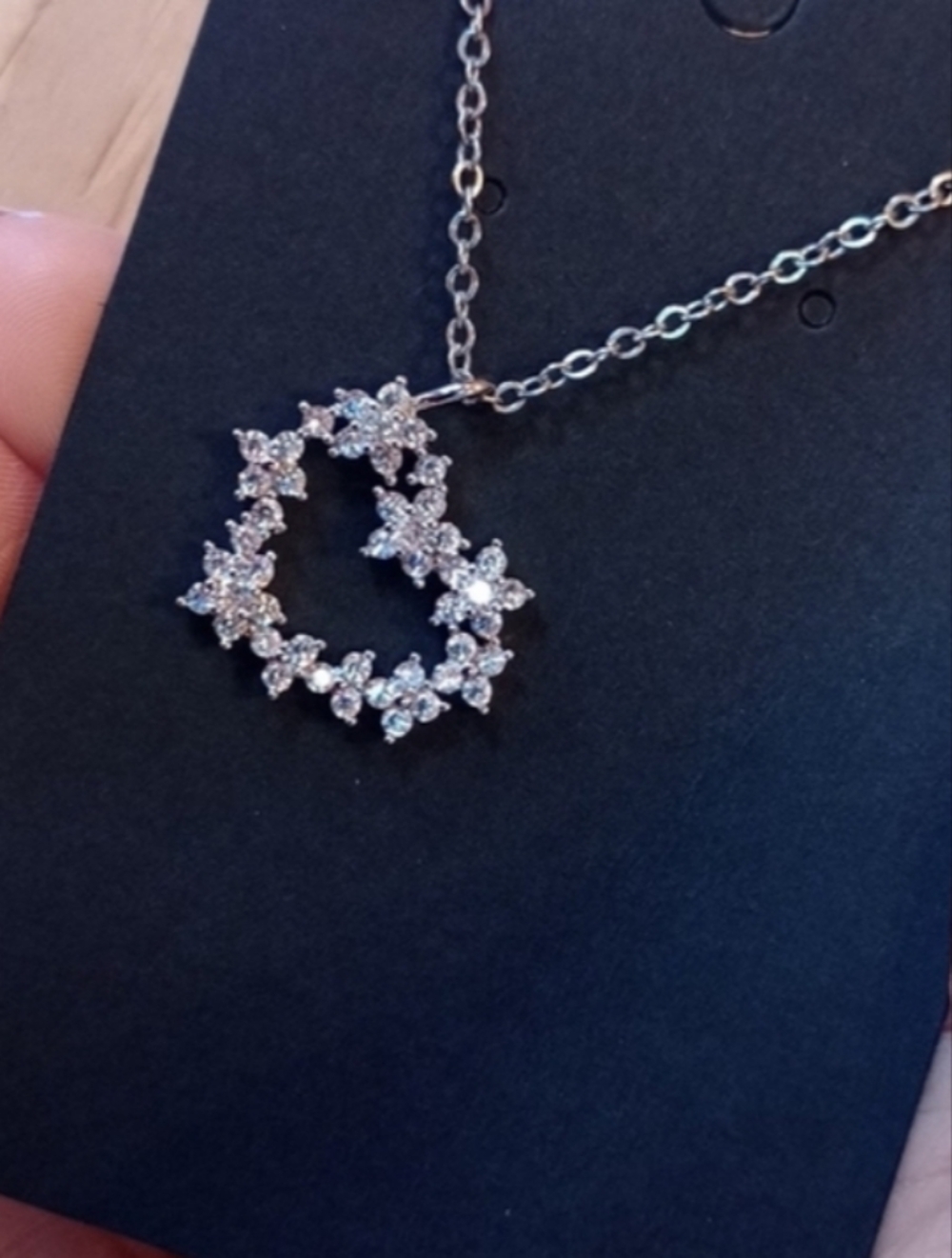 ❤️$9 Each Or Bundle Silver Crystal Heart Pendant Necklace